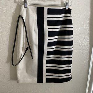 Worthington Black and White Pencil Skirt w/Belt